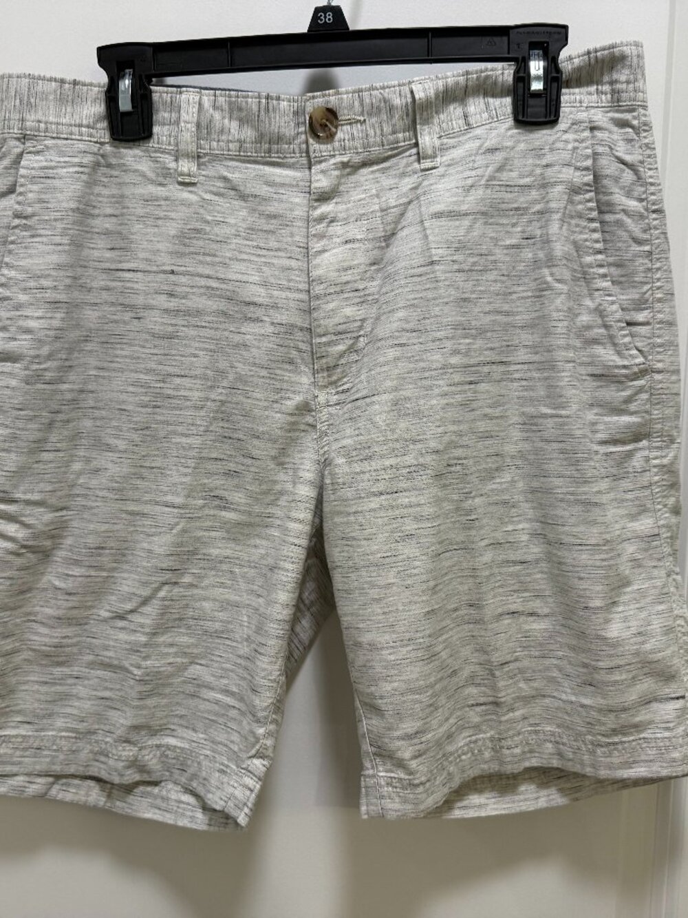 Wallin & Bros. Wallin & Bros. Men's Gray White Striped Cotton Blend Chino Shorts